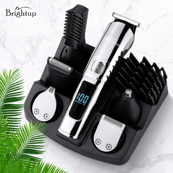Skäggtrimmer för män - 19 delar herr grooming kit med hårklippare, elektrisk rakapparat, rakapparater för mustasch, kropp, ansikte, öra, näshårstrimmer, present Blue
