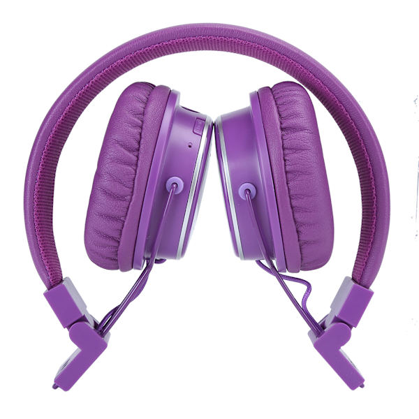 Bluetooth-headset, trådlösa musikhörlurar med huvudmonterad vikbar insatskortstereopurple