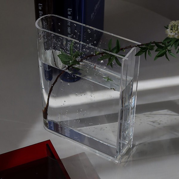 Bokvase for blomster, estetisk rominnredning, kunstnerisk, kulturell smak, dekorativ bokform blomster vase for hjem, soverom, kontor Transparent (Black Characters)