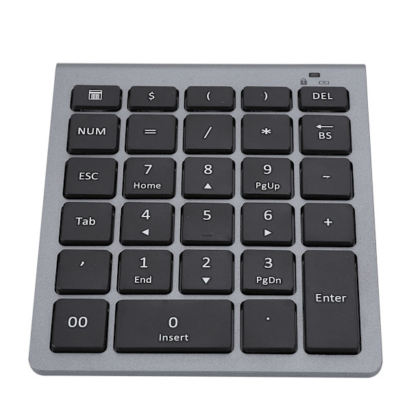 28 näppäimen 2.4G Mini Numpad Langaton numeronäppäimistö Pieni näppäimistö (Raudanharmaa)
