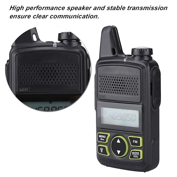 Mini Walkie Talkie för Barn UHF FM 400-470MHz Ham Tvåvägsradio för Baofeng BF T1