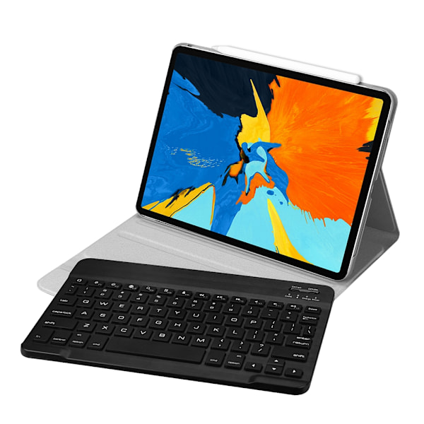 Ultra tynn intelligent søvn Bluetooth-tastatur med skinnetui for iPad Pro 11 tommer (svart)