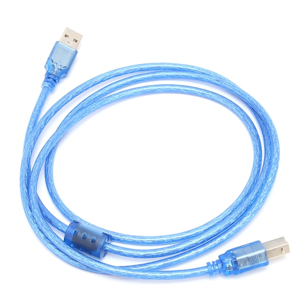 USB-datakabel A-hann til B-hann Transparent Blå Tetragonum Port Skriver Tilkoblingslinje 1,5 meter