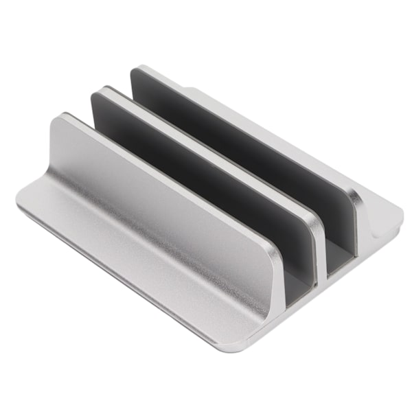 Bærbar computerholder Vertikal 2 slots Aluminiumlegering Justerbar bærbar computerstand til hjemmekontor Desktop Tablet Notebook