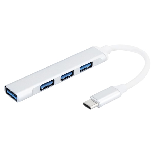4-portars USB 3.0-hubb Multifunktion Typ C Splitter Extender Dock Adapter OTG PC (Silver)