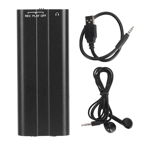 Stemmeaktivert opptaker Smart HD støydemping Lang standbytid MP3-spiller Mini stemmeopptaker for forelesning Møte Klasse 8GB