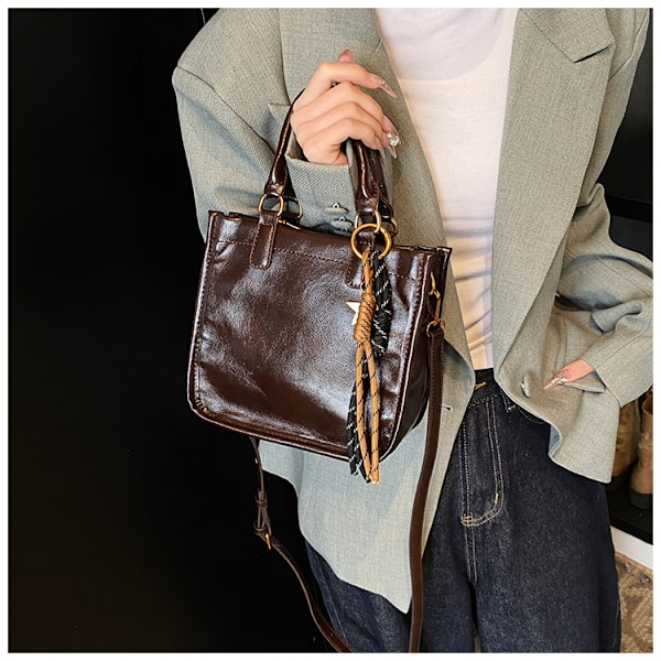 Skuldertaske Crossbody Firkantet Håndtaske Tote Dame Tasker Niche Små Tasker Kvinde Pendler Taske Tote Taske