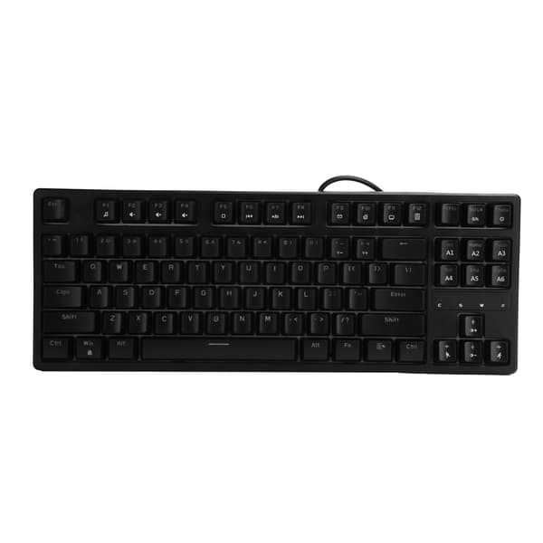 Daidai Computer Keyboard Wired Mechanical Red Shaft 87‑Keys STK130 til spil og kontor - Sort