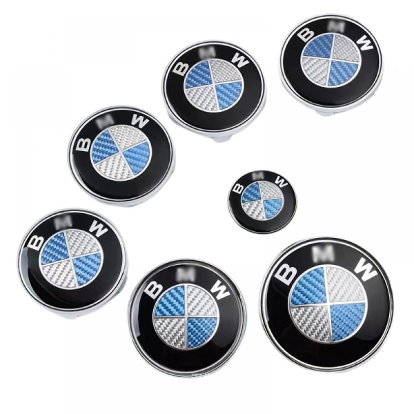 7-delad set av kolfiber bil standard cover standard ratt standard lämplig för BMW modifierad fram och bak standard
