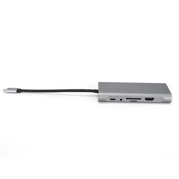 USB C Dockningsstation 11 i 1 Hållbar Robust 87W Snabbladdning 5Gbps Stabil Snabb Bärbar USB Multiport Hub