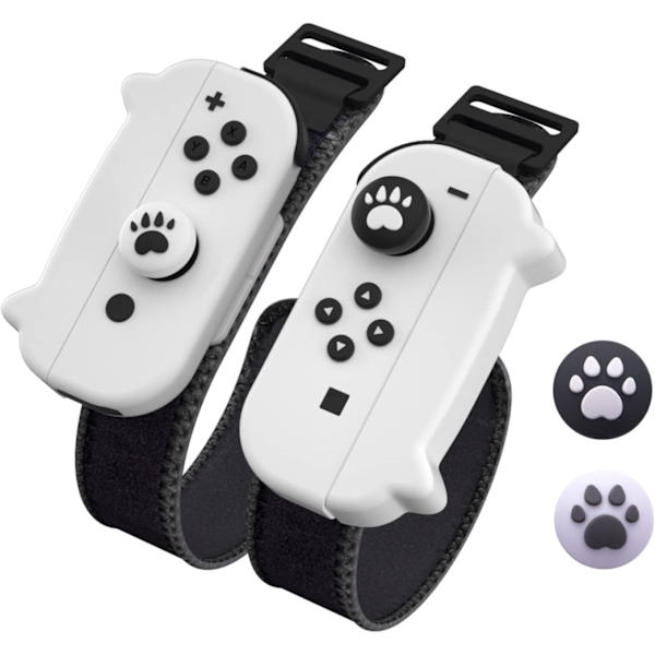 Danse spil til Nintendo Switch håndledsrem til Joycon armbånd spil armbånd elastisk rem dansebånd (hvid)