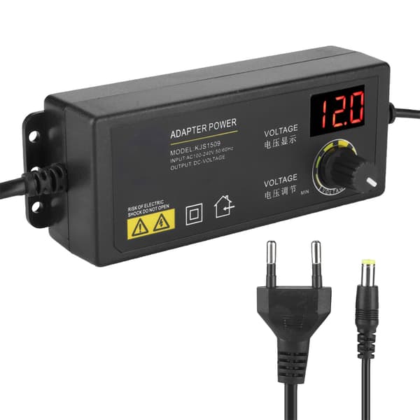 60W 5A 3-12V Justerbar Spenningsmotor Hastighetskontroll Dimmer Strømadapter