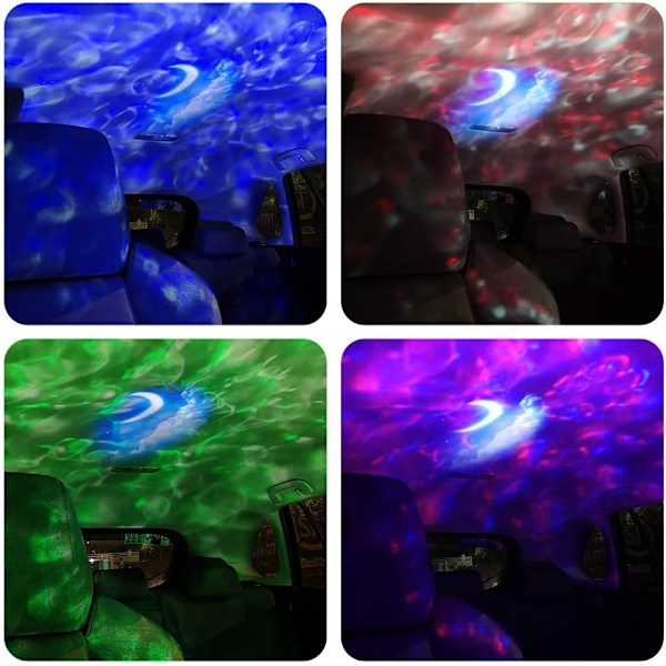 Galakselys Projektor, 3-i-1 Planetarium Projektorlampe USB Stjernehimmel Nattlys Projektorlampe med Fjernkontroll Stjerne og Måne Stjernelys Projektor