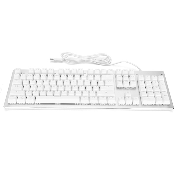 Mekaninen näppäimistö 104 näppäintä RGB-taustavalo Langaton lataus Virtalähde Langallinen USB Tietokone Tarvikkeet Valkoinen