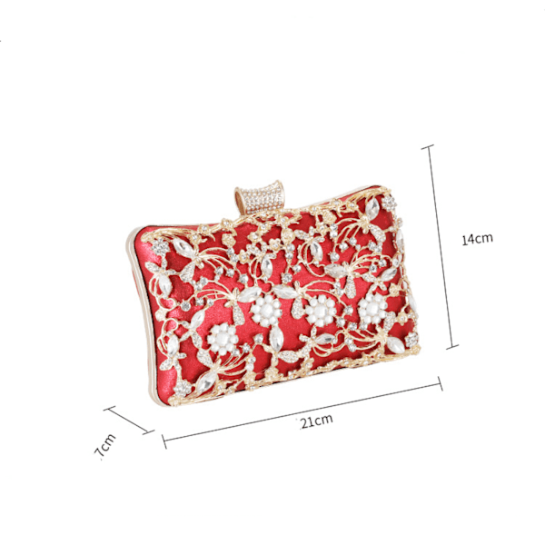 AVEKI Dame Krystall Aften Clutch Veske Bryllup Pung Brud Prom Håndveske Festveske, Svart