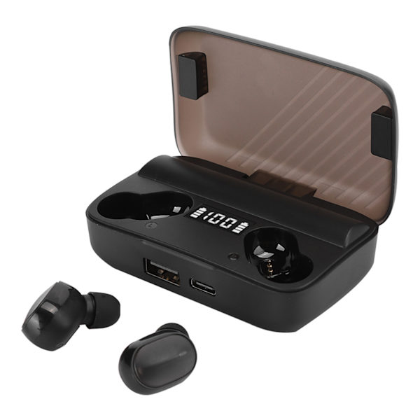 Langattomat kuulokkeet Bluetooth 5.0 LED-kosketusnäyttö TWS-nappikuulokkeet Mini InEar-kuulokkeet A9(A9 Musta )