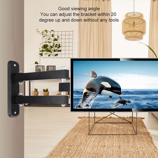 Universell TV-väggfäste, vridbar och lutbar, för 10-24 tums mini-TV, platt LED-skärm, LCD-skärm