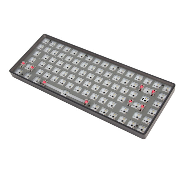 Mekanisk tangentbordssats Vit 84 tangenter 2.4G BT Trådbunden 75% Layout Hot Swap Anpassat spelande tangentbord för DIY-byte