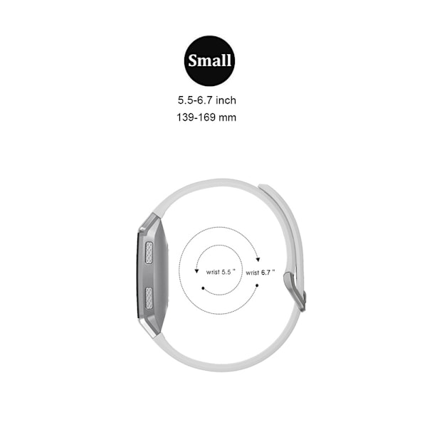 Silikonarmband för smartklocka, ersättning för Fibit Ionic (vit S)