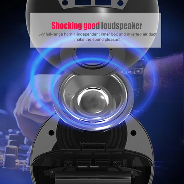 Multifunktionell dubbel USB Bluetooth 5.0 handsfree-samtal högtalare med temperaturdisplay