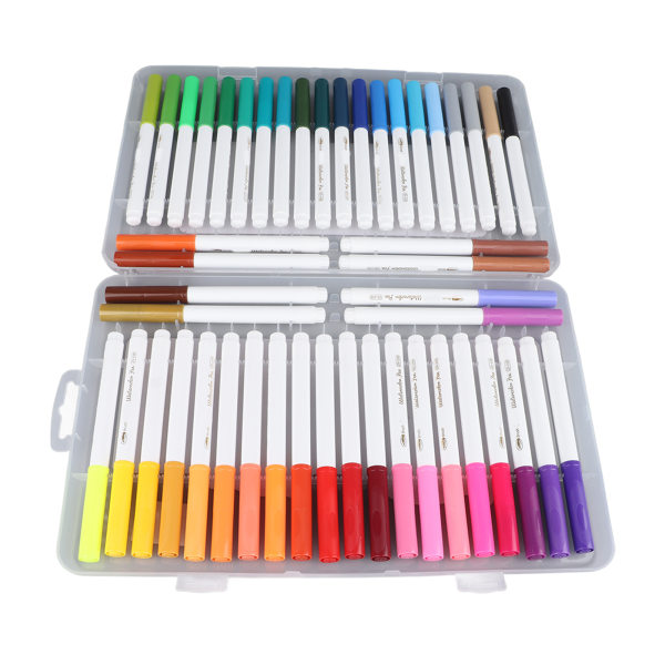 48 farger akvarellpenner glattskrivende trygge vaskbare tusjer for barn Studentmaleri