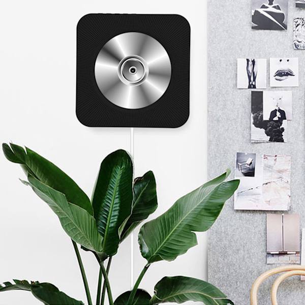 Ny väggmonterad Bluetooth CD-spelare högtalare med fjärrkontroll (svart)
