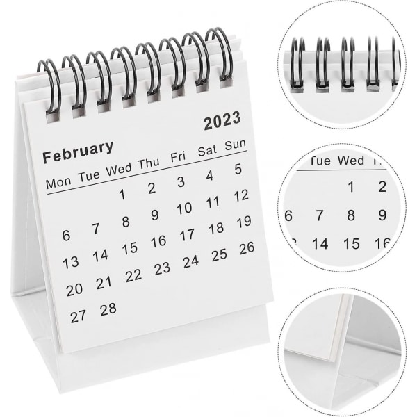 2023 Mini Skrivebords Kalender Januar 2023 Til Desember 2023 Liten Skrivebords Kalender Mini Månedlig Skrivebords Kalender Kontor Svart