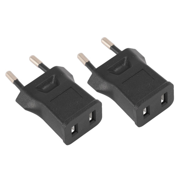 2 kpl  NEMA 1‑15R -virtapistokeadapteri, ammattimainen matkalla käytettävä pistokemuunninadapteri pöytälampulle, kaiuttimelle, LCD-näytölle, tulostimelle 100‑