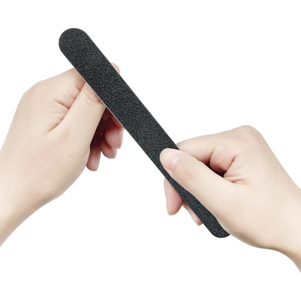 10 stk. Professionelle Dobbeltsidede 100/180 Grit Neglefile Smergellærred Sort Manicure Pedicure Værktøj og Neglebufferfile