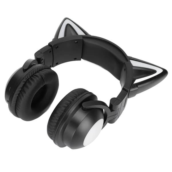 Kattöron Bluetooth-headset Stereoheadset med mikrofon LED söt katthuvudset för flickor barn