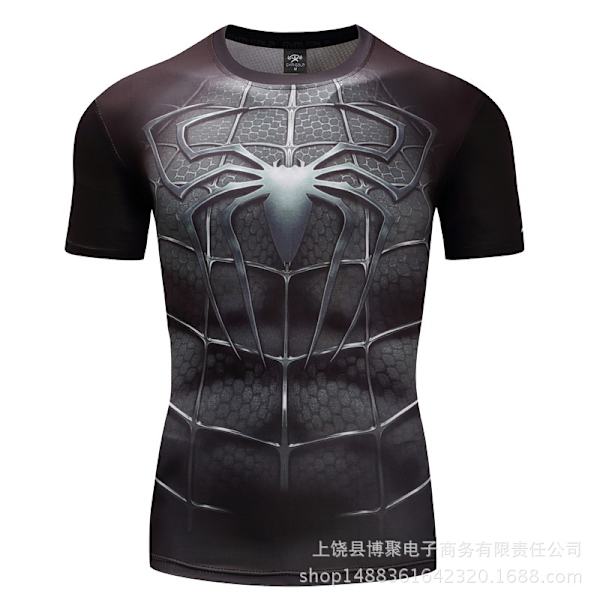Digitalt tryck Superman kortärmad Captain America sporttights kläder snabbförångande fitness stretch T-shirt D010 M