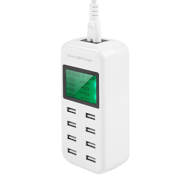5V/8A Output Smart 8-port USB-oplader Samtidig 8-port opladning Smart USB-hub med LED