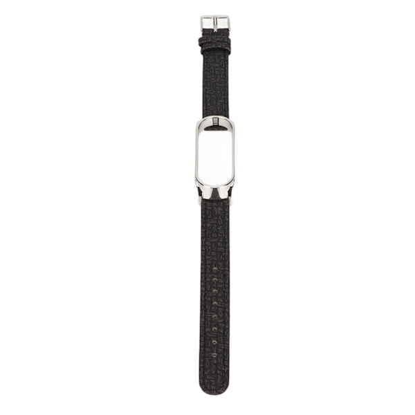Nahkainen rannekoru pikalukituksella Nahkaiset rannekkeet punottu kuvio Rannekoru metallilukolla Xiaomi Mi Band 6:lle (musta hopea)