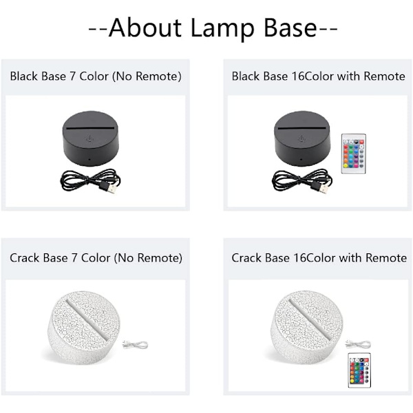 Björn 3D-lampa Färgglad LED-illusion nattlampa Touch fjärrkontroll 3D skrivbordslampa (Svart bas med fjärrkontroll, Isbjörn-1)