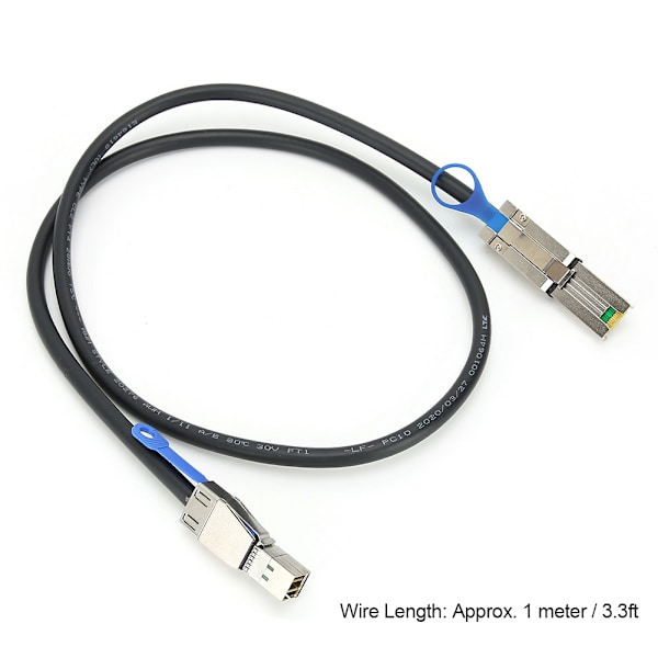 Serverkabel Switch-kabel Datakabel Datortillbehör MINI SAS SFF-8644 till SFF-8088 1 meter