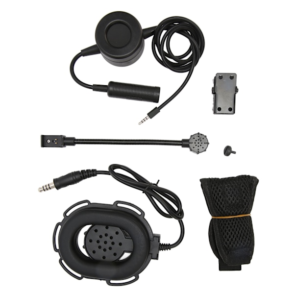 3,5 mm Walkie Talkie-headset med støydemping, justerbar mikrofon, 2-veis radiohodetelefon med vanntett PTT-adapter