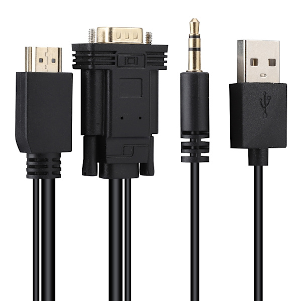 HDMI AM til VGA HDMI-konverteradapterkabel for datamaskin/DVD/digital dekoder