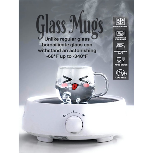 Glas Kaffe Muggar Set Om 4 (150ml) Espresso Glas Koppar Perfekt För Mjölk, Latte, Te, Cappuccino
