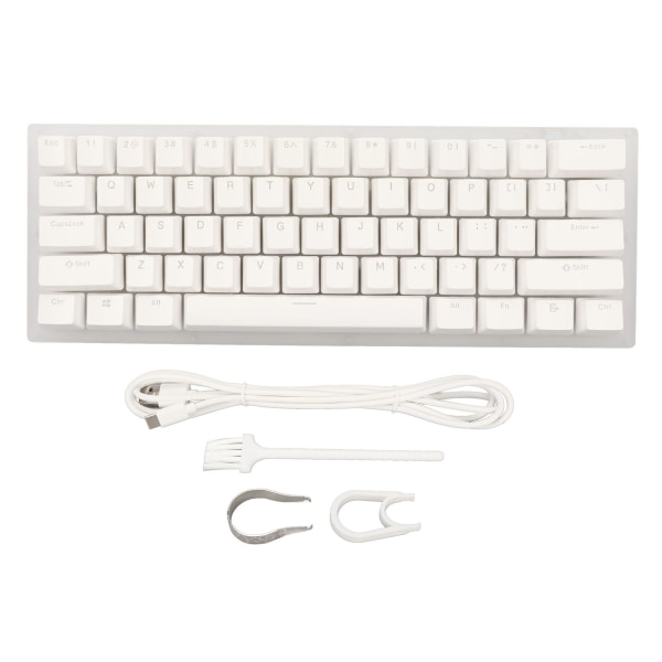 Mekaniskt tangentbord 61 tangenter Ergonomisk Hot Swap Typ C USB3.1 Trådbunden 40 Gbps RGB Gaming Tangentbord Brun Switch