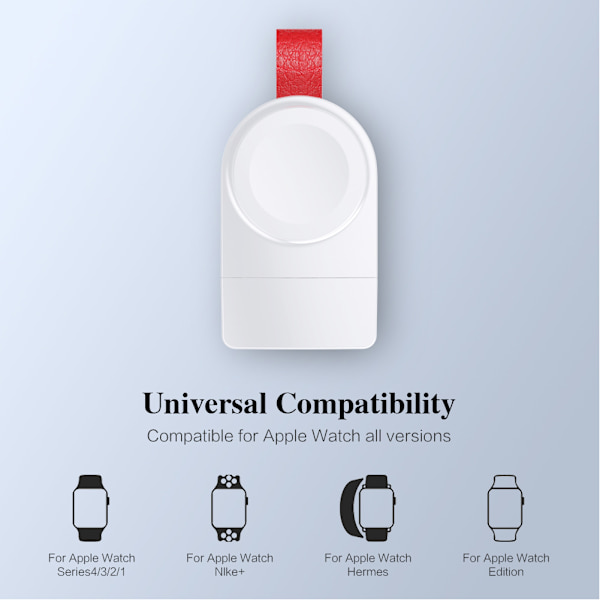 Bærbar til Apple Watch USB magnetisk trådløs oplader til 1/2/3/4 generation