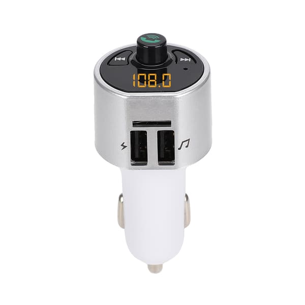 A8 MP3 Bil Bluetooth Handsfree Bilspiller FM Sender USB Lading Sølv