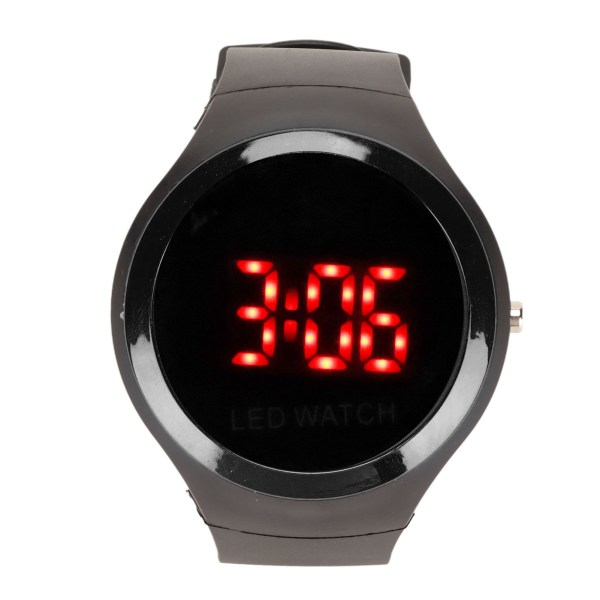 Digital watch för barn Student Fashionabla röd LED watch Födelsedagspresent för vardagen Svart