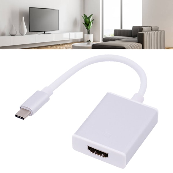 Typ C till HD Multimedia Interface-adapter Stöd 4K 10GBit Båda sidor Insatt Plug and Play USB C till HD-adapter Silver