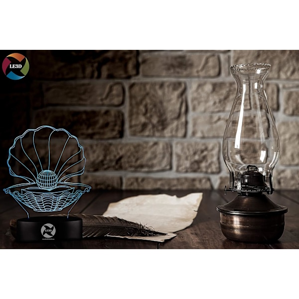 3D Optisk Illusions Nattlys - 7 LED Fargeskiftende Lampe - Kaldt Mykt Lys Trygt for Barn - Skaper Fantastiske Drømmer