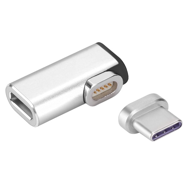 Typ-C magnetisk adapter för Macbook snabbladdning magnet USB-C-kontakt (silver)