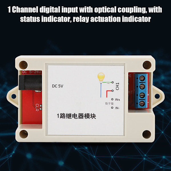 ESP8266 1-kanals WiFi-relæmodul DC 5V-24V med kabinet optisk koblingsisolering