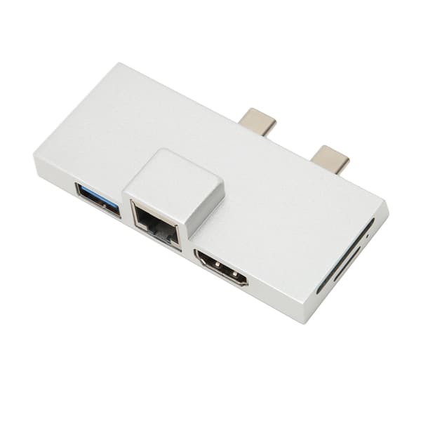 Dual USB C-udvidelseshub Professionel 7 porte Plug and Play 5 Gbps dataoverførsel USB C-hub til Surface Pro 8 9 X