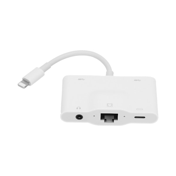 RJ45 5 i 1 USB Hub Dockningsstation OTG Ethernet-konverter 3,5 mm ljudkontakt Adapter
