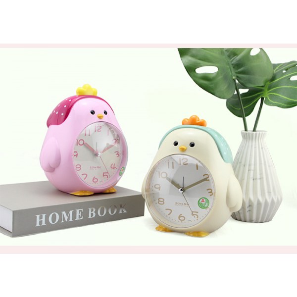 SAYTAY Herätyskellot makuuhuoneisiin, sarjakuvaherätyskello Turban Chicken Clock Yövalo, Opiskelijoiden lasten kodin sisustus Pöytäkello (keltainen)