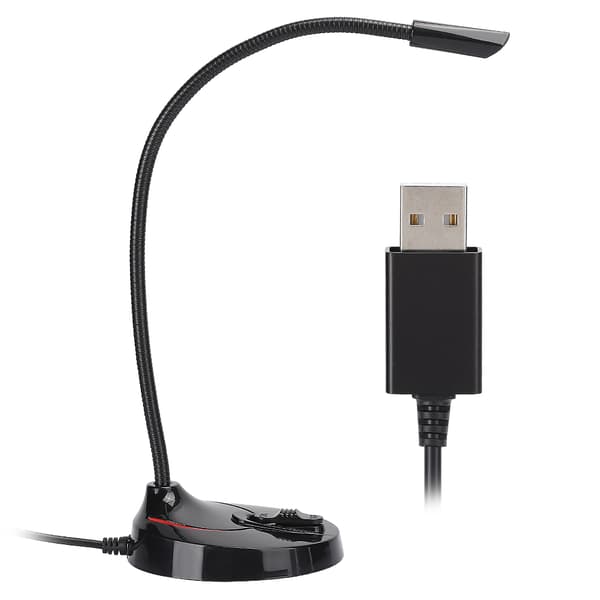 Datormikrofon USB böjbar 360 grader Omnidirectionell Drive Free PC Desktop Mike